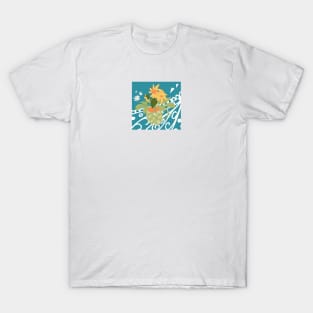 Pot Plant And Paisley On Teal. T-Shirt